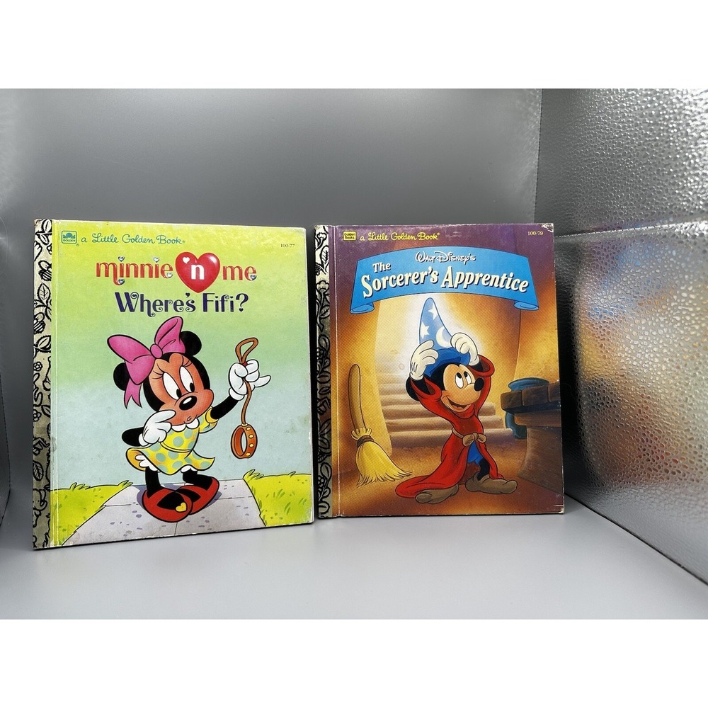 Vtg Little Golden Book Minnie N Me Where's Fifi?‎ The Sorcerer's Apprentice 90's
